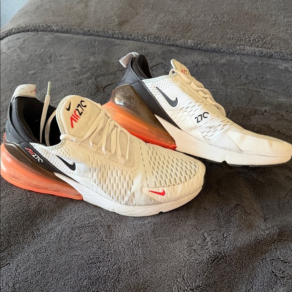 Nike Air Max 270 White and orange/red Sneakers - Picture 1 of 6